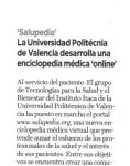 Captura de Gaceta negocios: La Universidad Politécnica de Valencia desarrolla una Enciclopedia Médica Online
