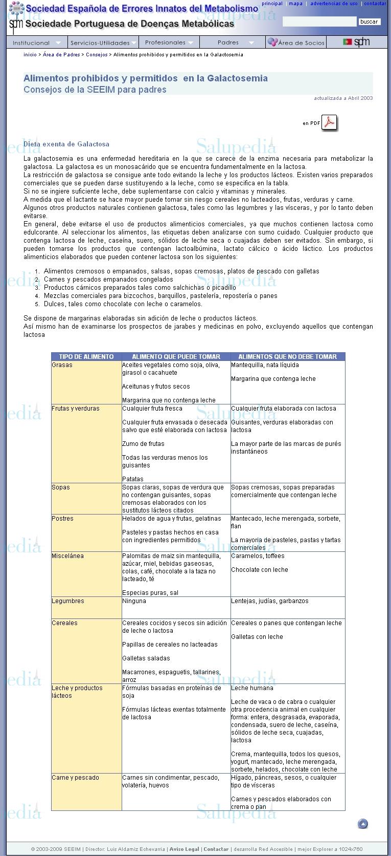 Cache grafica http://www.eimaep.org/padres/galactosemia.htm  