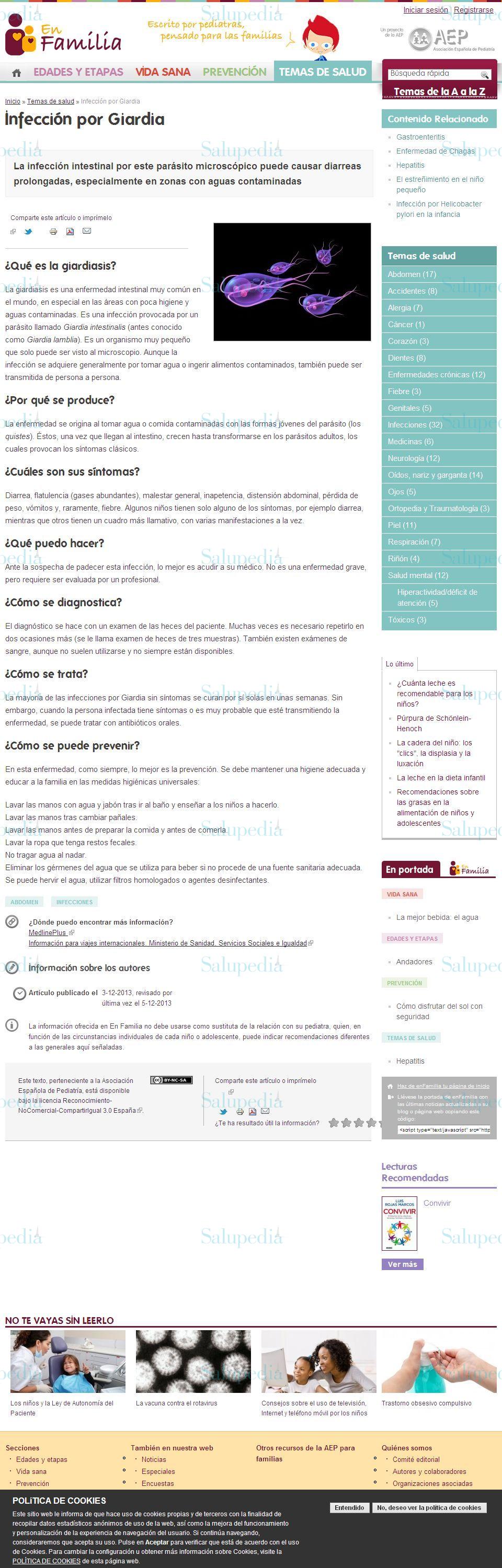 Cache grafica http://enfamilia.aeped.es/temas-salud/infeccion-por-giardia  