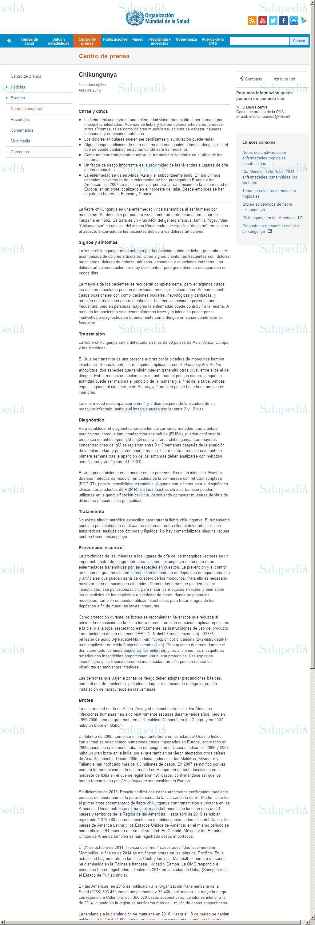 Cache grafica http://www.who.int/mediacentre/factsheets/fs327/es/  