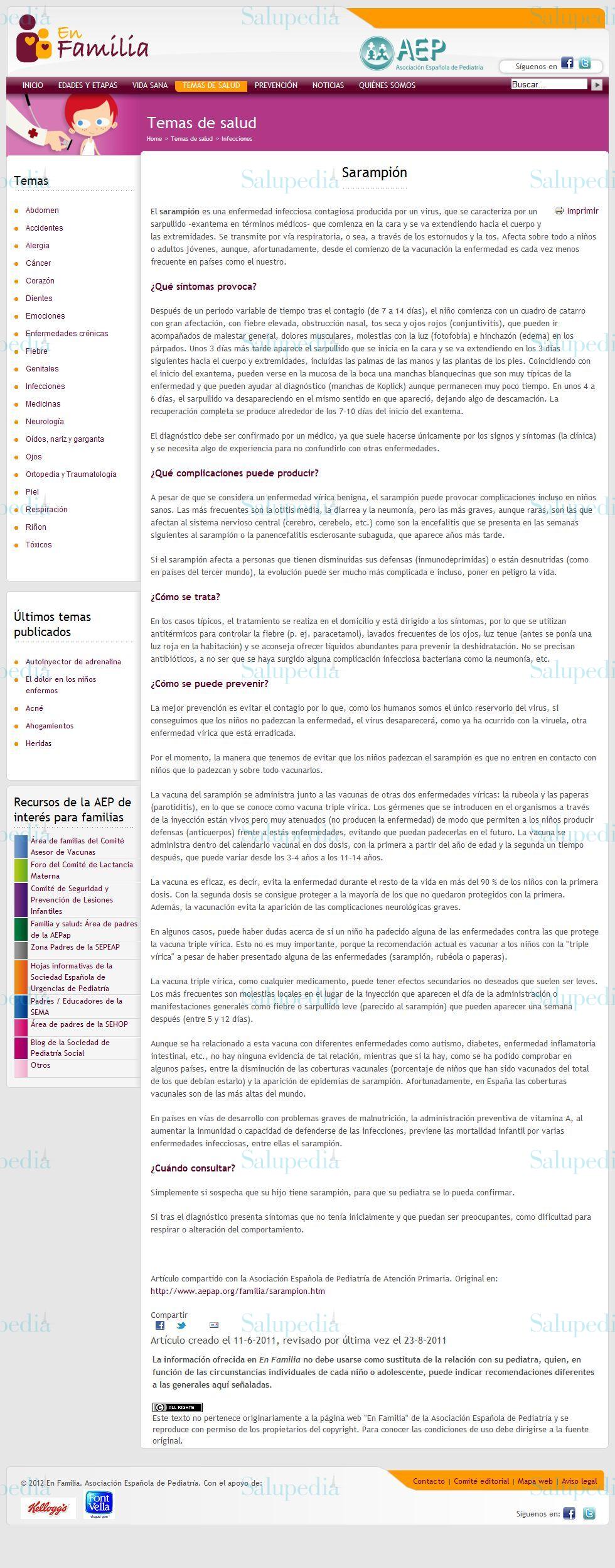 Cache grafica http://enfamilia.aeped.es/temas-salud/sarampion  