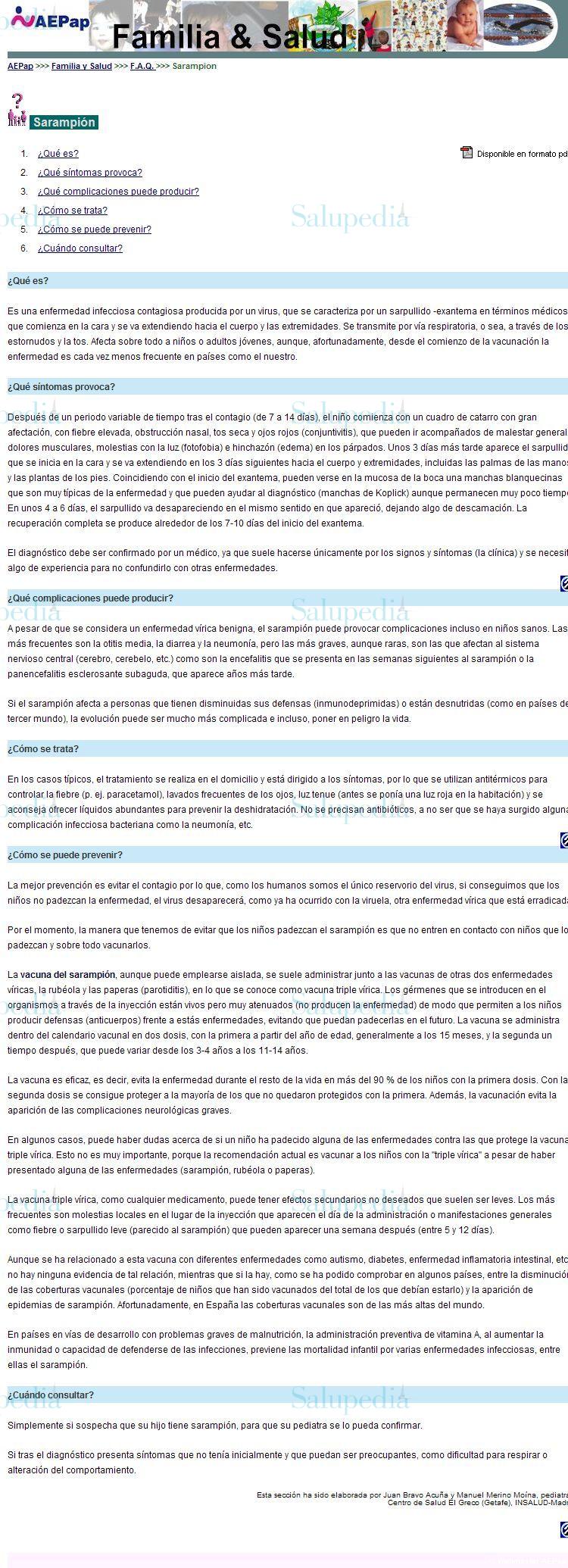 Cache grafica http://www.aepap.org/familia/sarampion.htm  