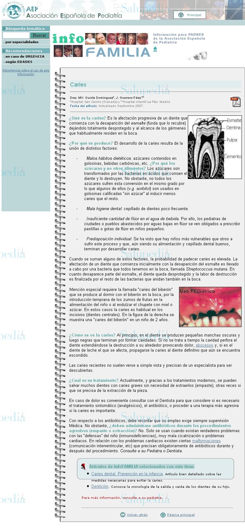 Cache grafica http://www.aeped.es/infofamilia/temas/caries.htm  