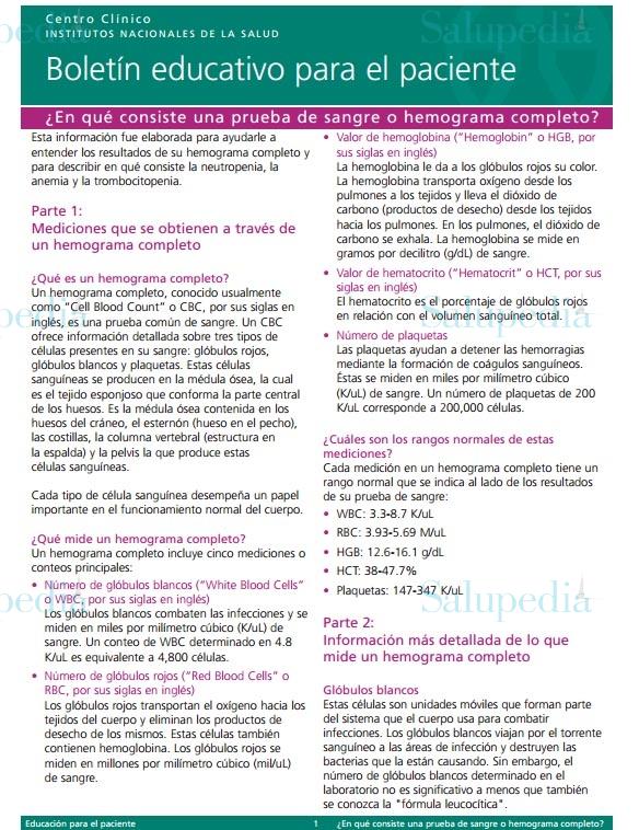 Cache grafica http://www.cc.nih.gov/ccc/patient_education/pepubs_sp/cbcsp.pdf  