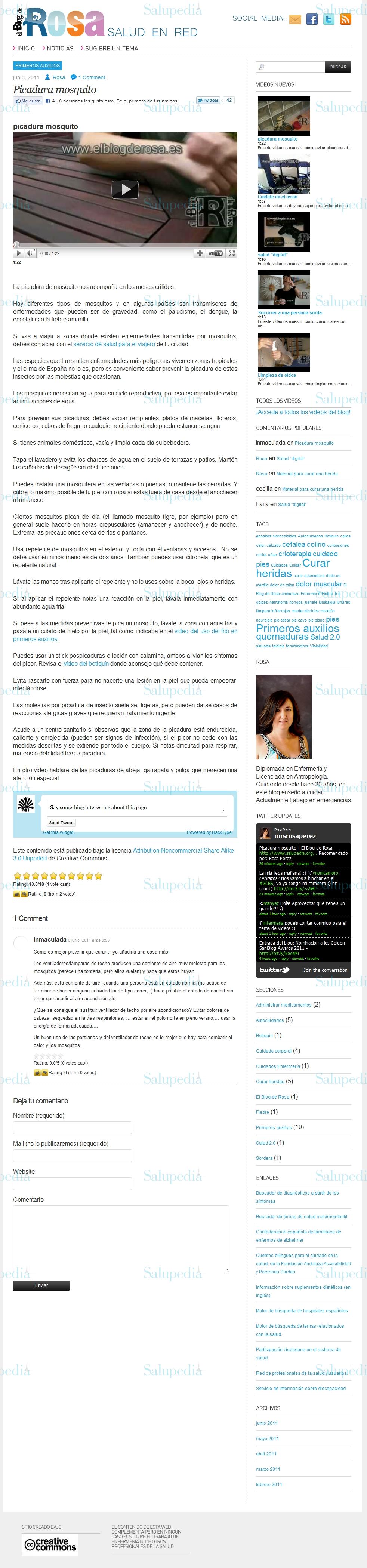 Cache grafica http://www.elblogderosa.es/primeros-auxilios/picadura-mosquito/  