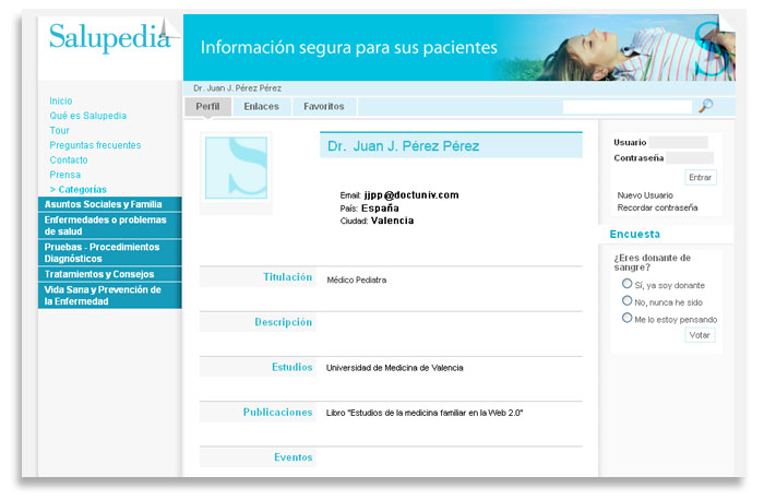 Captura Salupedia - Perfil usuario profesional
