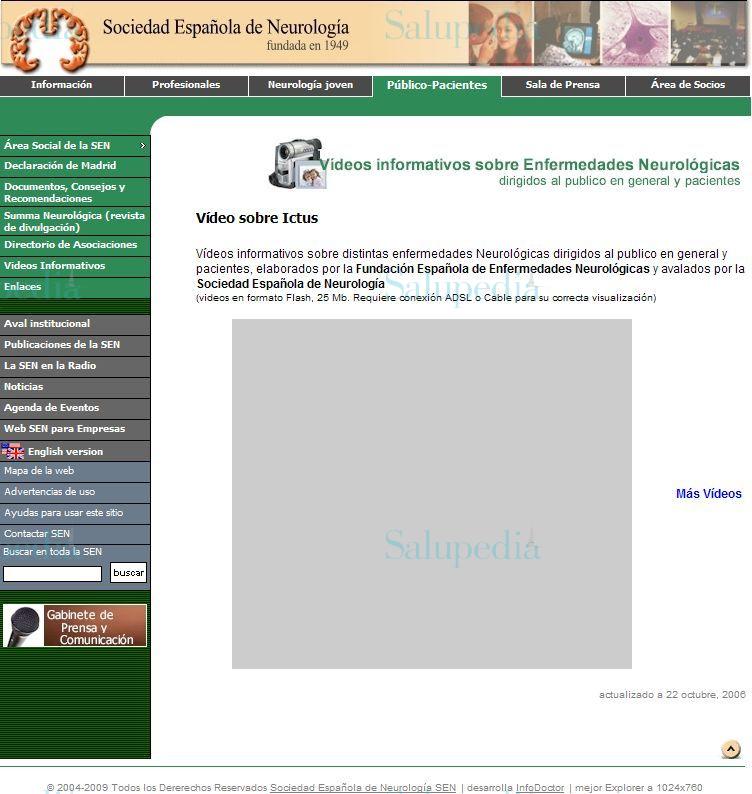 Cache grafica http://www.sen.es/publico/video_ictus.htm  