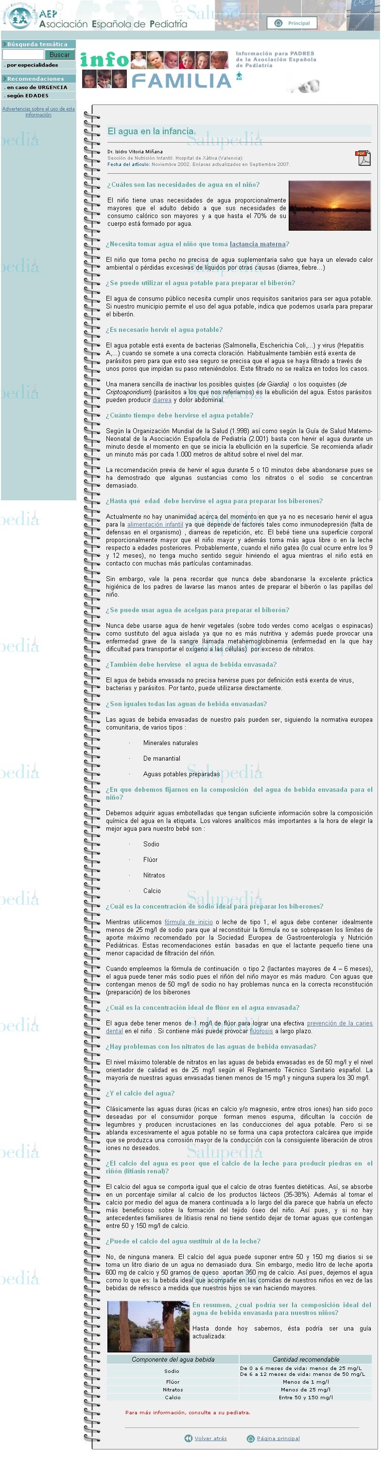 Cache grafica http://www.aeped.es/infofamilia/temas/agua.htm  