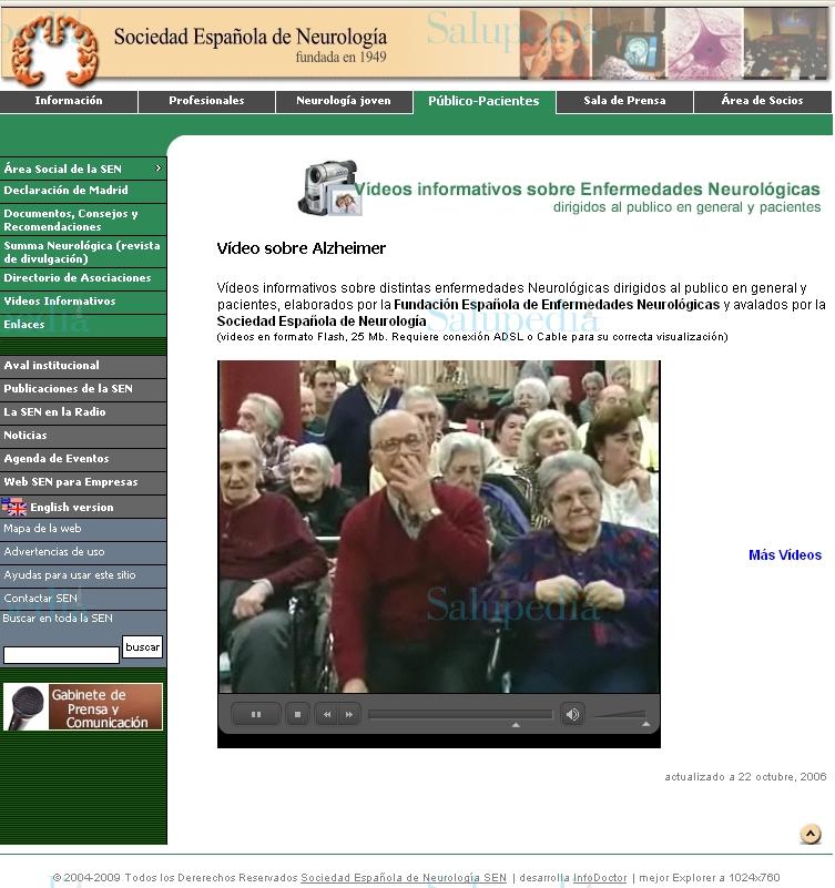 Cache grafica http://www.sen.es/publico/video_alzheimer.htm  