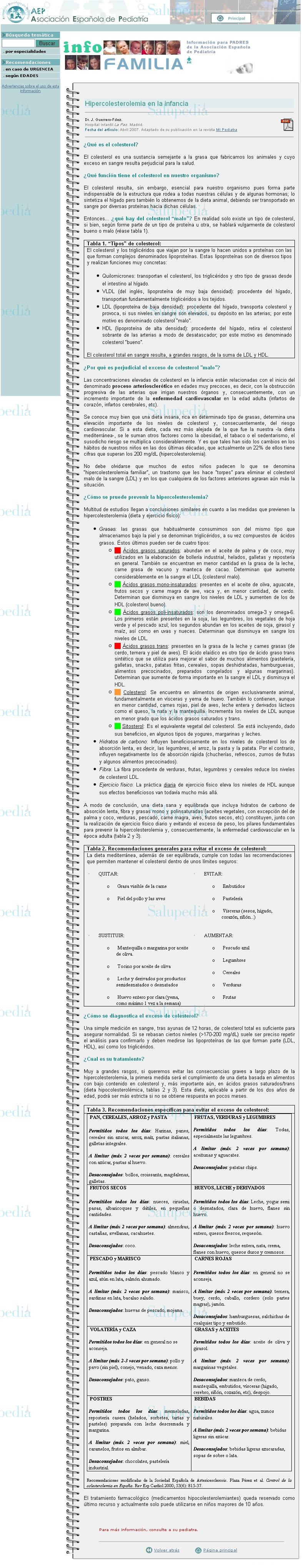 Cache grafica http://www.aeped.es/infofamilia/temas/hipercolesterolemia.htm  