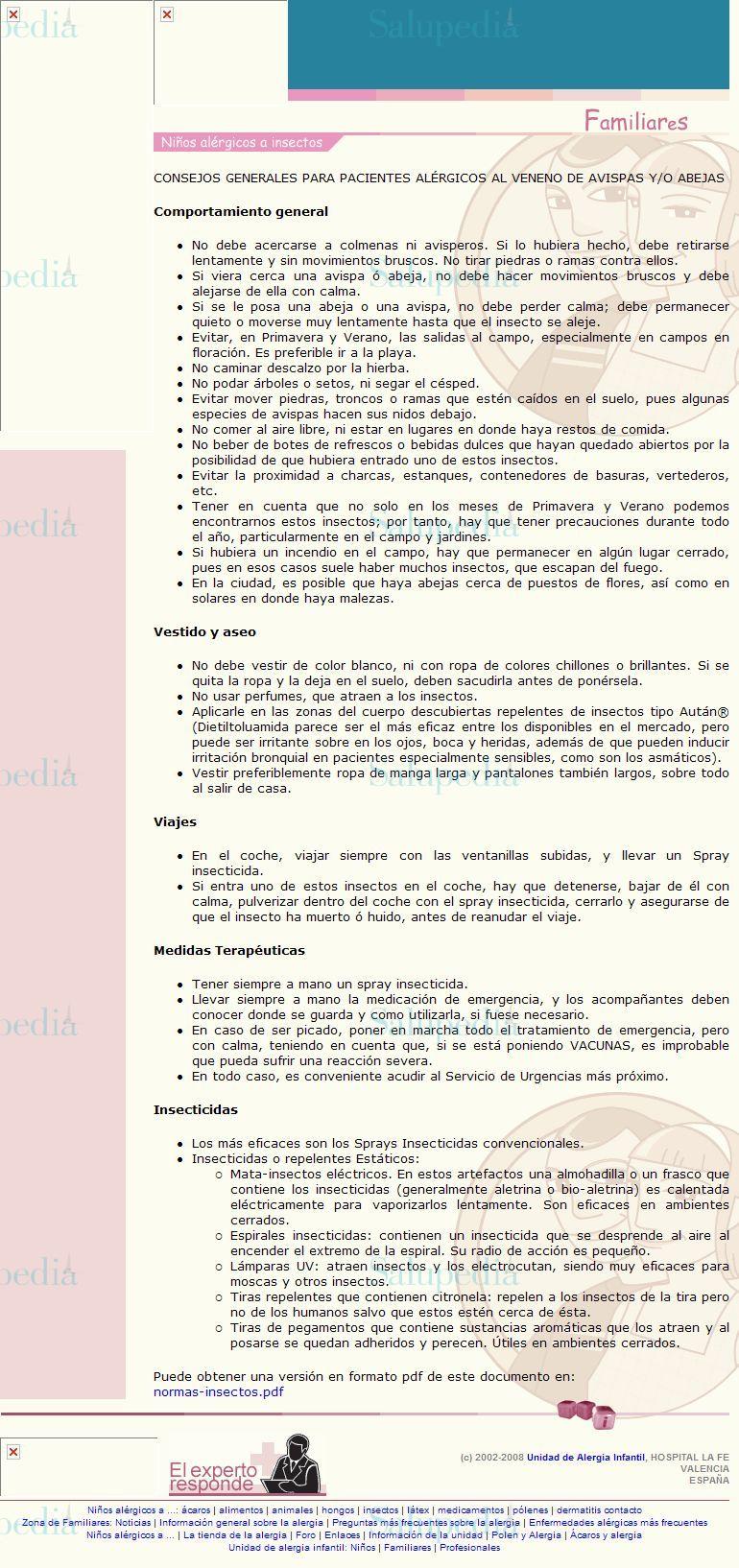 Cache grafica http://www.alergiainfantillafe.org/nalergicoinsectos.htm  